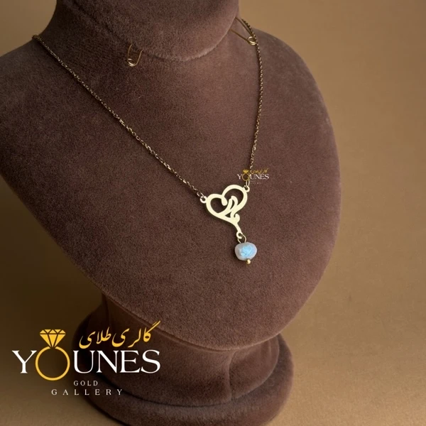 گردنبند طلا مادر قلبی مرواریدی